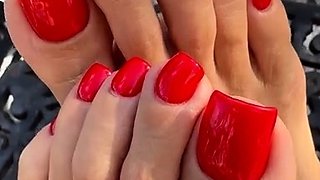 Redhead hottie with foot fetish does hot footjob and blowjob