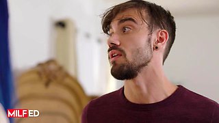 Stepmom Eve Marlowe Bursts Into Quick Seduction Mode Greeting Stepson On His Move In Day In Steamy