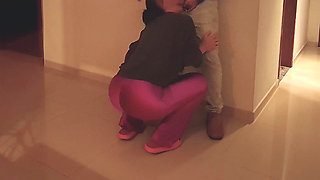 Hotwife Fucked at Building Party - Cum in Mouth