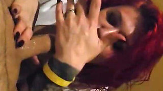 Chubby MILF Sucks a Fat Cock and Drools All Over It