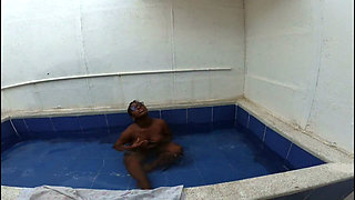 Pretty Hot Black Ebony Girl Gave Man a Really Nice Blowjob Outside In The Cool Tiny Pool Almost Made Him Bust Cum - Jhodez1