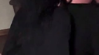 Skinny brunette MILF sucks and fucks a big cock