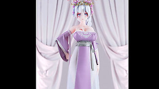 [mmd] Weak Sound Sent Bright Moon Purple Ancient Style Hanfu Big Tits Exposed Small Pussy White Tiger