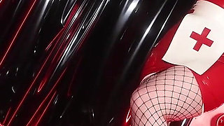 Rubber Nurse Facesitting Bound Patient