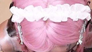 Woman Transformed Into a Robot, a Pleasure_cleaning Mach