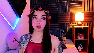 Cute Babe Plays Her Small Tits and Dildo