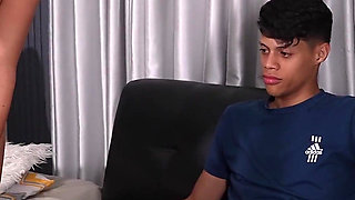 Horny Stepmom Cures Shy Stepson's Ed: Sucks His Limp Dick Hard, Rides It Raw & Swallows Every Drop