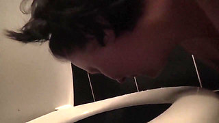 Kate teasing you stripping and lick the toilet
