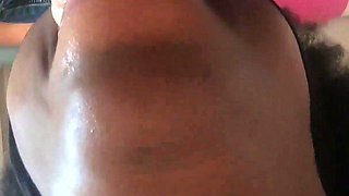 Ebony Slut Throat Fucked and Cum Swallow