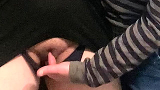 Horny Perv Fingering Girl Under Dress in Public