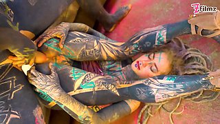 Uber-sexy alt dreadhead ass rail