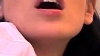 Her sexy black pantyhose makes him cum hard