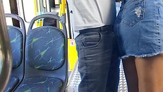 Public Transport Sex - Amateur Couple Fucking Doggy Style on Bus with Fanny Squirting