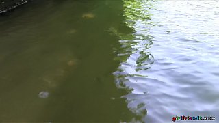 POINT-OF-VIEW Outdoor Lesbian 3some sex: Part 4 1 - Girlfriends