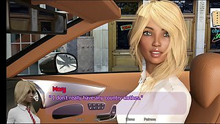 Hentai visual novel walkthrough for a 3D sex game featuring a busty blonde teen