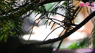 German plumper amateur sucks boy cock in the park after dinking around