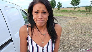 German Latina Secretary Fucks Boss Outdoor No Condom - Cum On Her Ass - Snake Dave Christy Ley