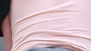 POV a Sexy Hijabi Girl Stretching in Yoga Pants Showing off Big Ass and Cute Pussy