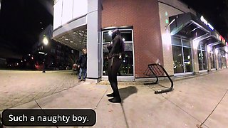 Curvy crossdresser flirt with a stranger