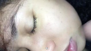 Thirsty Latina Gets Hot Milk Facial - Cum in Mouth & Real Orgasm