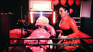 Curvy Lesbian Fetish Play - Blonde and Brunette Worship, Finger & Fuck in Full Fetish Gear
