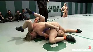 Blonde vs Brunette Lesbian Wrestling: Anal Fingering & Facesitting Domination - Semi-Finals Round 2 HD
