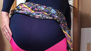 Sexy gay cd tease, masturbate and cum on my pantyhose and skirt.