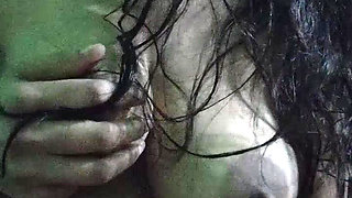 Alone girl fingering pussy leak