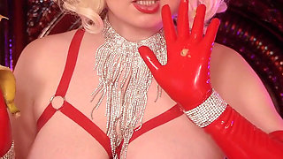 Femdom POV cuckold video from latex mistress