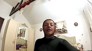 Pantyhose Encasement. Faceless Nylon Suit Tease, Finger Sucking and Intense Orgasm