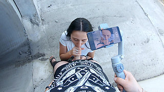 Lynn Tests New Gimbal with Outdoor Blowjob
