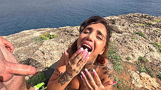 Outdoor Cliff Fisting Gape - Tattooed Slut Stretched Wide Open