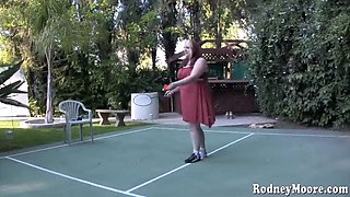 Buxom Bella Hot Chubby BBW Outdoor Blowjob and Facial Cumshot
