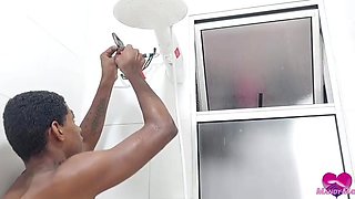 He washed the fuckslut's culo and torn up him under the bathroom - BIG BLACK COCK Bi-racial Butt sex Drill and Bum sex Clyster