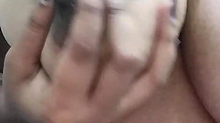 Pressing Big Boobs Herself Feeling Horny