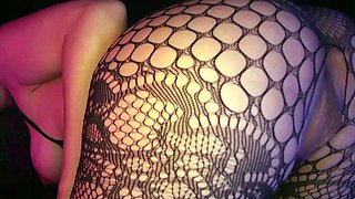 Smoking fetish with brunette in sexy lingerie