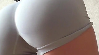 Gym Wear Try on Haul Ended up with Intense Orgasm