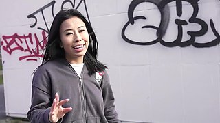 Asian teen got picked up on the street to fuck a stranger on casting