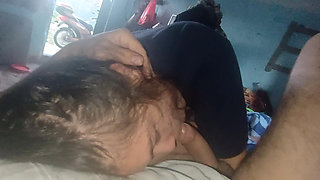 My Stepdaughter Sucks and Wants to Let Me Finish but I Fuck Her Mouth I Squirt and I Let Go of Her Mouth and Swallows It All