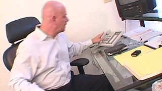 Brunette Babe's Steamy Office Fingering and Fuck Session