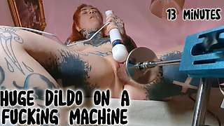 Huge Dildo Machine Fucks Nerdy German Girl Solo - Extreme Pussy Stretching Orgasm