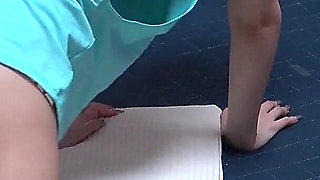 No Bra and Thong Panties Girl's Room, Indoor Camera in Japanese Girl's Apartment Showing Girl Doing Sexy Exercises in Mini Dress