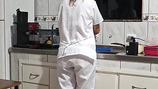 The Maid Got Fucked in the Ass in the Kitchen While Washing the Dishes