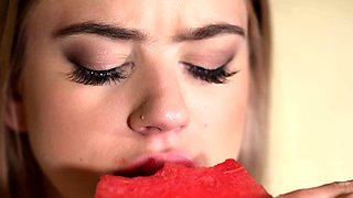 Wild blonde teen LIBRARY deep toying pussy on webcam