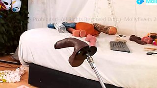 Sexy teen ebony solo toy masturbation