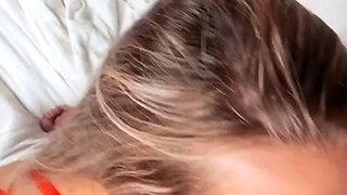 Amateur blonde teen sucks dick in hot pov blowjob sex tape