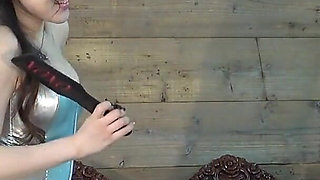 Clamps Lots of Clip Around Dick and Balls and Uses Various Whips to Knock Them off, It's Fun Time for Cosplayer Girl