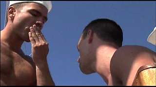 Young Hung Jock Gets Double Stuffed in a Wild Outdoor Orgy