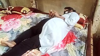 Indian college girl in school uniform kisses the ground for her teacher - Desi student Aisha sucks and strips