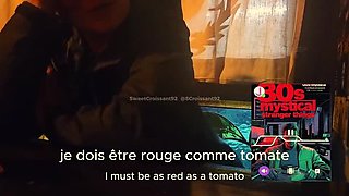 French Wife Has Risky Orgasm at Bar While Waiter Watches - Remote Vibrator Tease